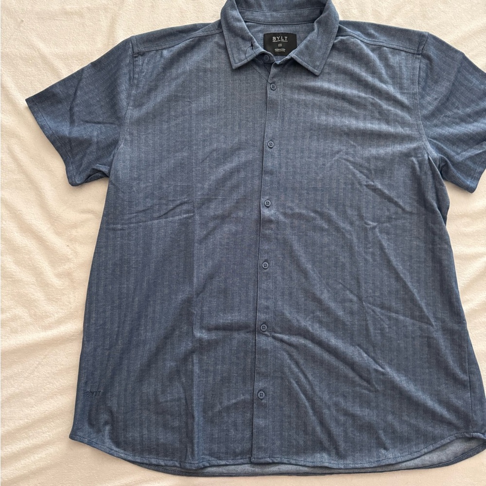 BYLT Basics Blue Casual Button Down Shirt